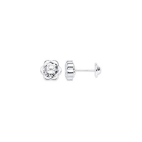 PENDIENTES DE PLATA CHATON FLOR CHICA