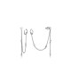 pendientes plata de ley cadena earcuff 