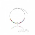 pulsera de plata con zirconitas de colores