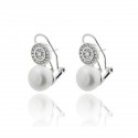 PENDIENTES DE PLATA PERLA BLANCA OMEGA