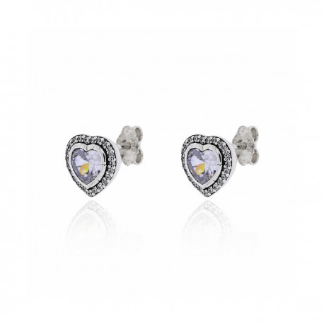 pendientes de plata de ley corazon 