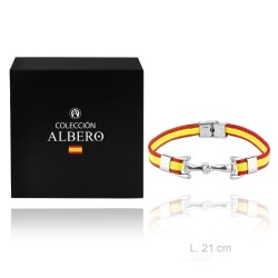 PULSERA DE ACERO CON BANDERA EN TELA DE ALGODÓN