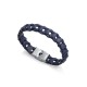 pulsera de piel trenzada en azul