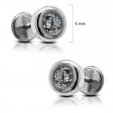 PENDIENTES DE PLATA CHATON 6MM