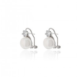 PENDIENTES DE PLATA RODIAD PERLA BLANCA 