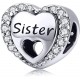 abalorio de plata corazon sister