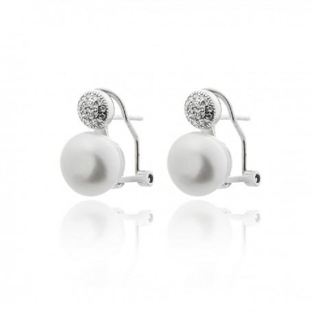 PENDIENTES DE PLATA PERLA BLANCA