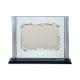 placa de cristal adorno lateral plateado 27x22