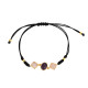 Pulsera de hilo negro piedra natural óvalo y rombo