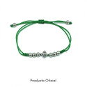 PULSERA OFICIAL REAL BETIS ACERO Y MACRAMÉ