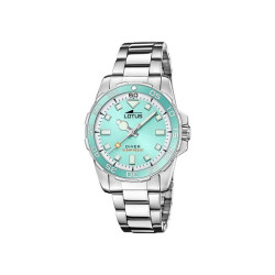 Reloj Lotus Trendy Plateado y Turquesa Analógico M