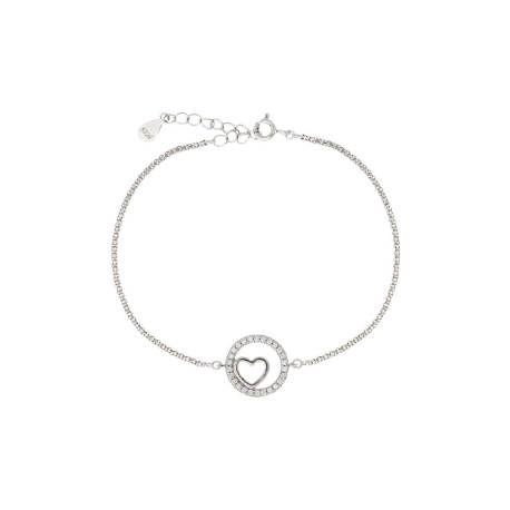 pulsera de plata circulo con corazon 