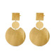 Pendientes de acero 316 chapado oro 18 kt doble 