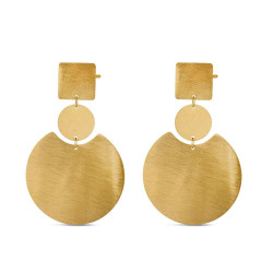 Pendientes de acero 316 chapado oro 18 kt doble 