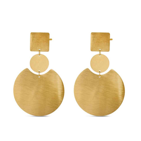 Pendientes de acero 316 chapado oro 18 kt doble 