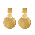 Pendientes de acero 316 chapado oro 18 kt doble 