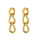 Pendientes de acero 316 chapado oro 18 kt barbado 