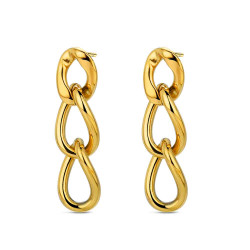 Pendientes de acero 316 chapado oro 18 kt barbado 