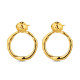 Pendientes de acero 316 chapado oro 18 kt disco 