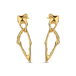 Pendientes de acero 316 chapado oro 18 kt rombo